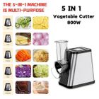 UVERBON Râpe à légumes électrique 5 en 1, 5 lames, coupe-légumes électrique, tranches, lanières, râpage épais, râpage fin