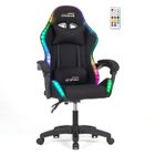 Amstrad AMS-910-LED-BK Fauteuil / Chaise de bureau Gamer noir avec éclairage LED 366 effets - Télécommande