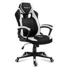 Chaise gaming HUZARO FORCE 2.5 Blanc, Tissu Chaise Bureau, Pc Gaming, Ergonomique, Réglable, Pivotant, Accoudoirs, Gamer