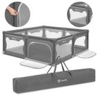 Parc Bébé LIONELO Willow XL - 207x187 cm - Côtés en maille - Grand terrain de jeu de sécurité - Grille de protection - Gris