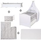 Lit bébé évolutif - 70 x 140 cm - ROBA - LITTLE STARS - Avec accessoires - Blanc