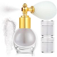 Argent Spray à Paillettes Poudre pour Corp Cheveux Peau et Visage avec 2 Remplacement,Scintillant Holographique Shimmer Spray Poudre