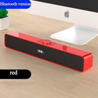 Bluetooth ver rouge - Barre de son Surround 3D Bluetooth 5.0, haut parleurs'ordinateur filaires USB, stéréo,