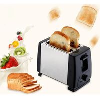 Grille-pain Automatique 700W 220V Toaster jusqu’à 2 Tranches 6 Vitesses Machine à Petit-déjeuner Noir