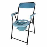 Chaise percée/chaise toilette Pliant reglable en hauteur Assis ergonomique accoudoir matelassé Mod. Timón