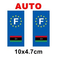 Autocollant plaque immatriculation auto drapeau libye