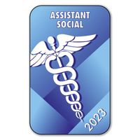 Autocollant Sticker - Vignette Caducée 2023 pour Pare Brise en Vitrophanie - V5 Assistant Social 