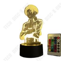TD® 3D Illusion Lampe Led Veilleuse Anime Attaque Sur Titan Capitaine Levi Ackerman Figure Lampe 7 Couleurs Tactile Lampe de