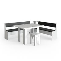 Ensemble table et bancs en angle Vicco Roman, banc de cuisine, banc avec coffre, banc de salle à manger pour table de salle à