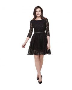 Robe Soirée Asymétrique En Dentelle Noire étincelante - Taille XL, Occasion Très Bon état
