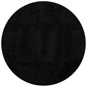 TAPIS Tapis shaggy à poils longs moderne noir Ø 240 cm-A