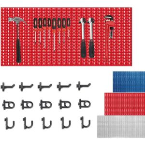 ORGANISATION ATELIER Panneau Porte-Outils Perforé - Marque - Modèle - Rouge - Crochet - Polyvalent - Facile à installer