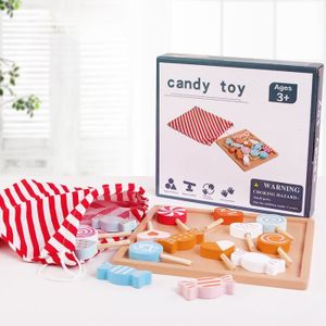 DINETTE - CUISINE Jouet de bonbons-Mini ensembles de jouets de cuisine en bois, Maison de jeu de simulation