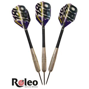 Da Fléchettes Acier – 3 Barils Métal Moletés, Pointes 2BA, Ailerons Ergo – Débutants/Pros
