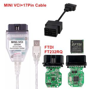 câble lecteur de code Mini VCI J2534 1,5 m pour les logiciels Techstream y compris le lecteur v13.00.022-b-obd HugeAuto Outil de diagnostic OBD2