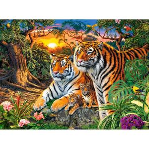 PUZZLE Puzzle 2000 pièces - Castorland - Famille Tigres -