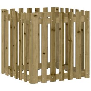 JARDINIÈRE - BAC A FLEUR BLL Jardinière avec design de clôture 70x70x70 cm 