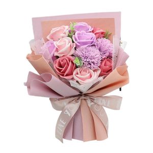 FLEUR ARTIFICIELLE Oeillet Créatif Rose Savon Bouquet de Fleurs Anniv