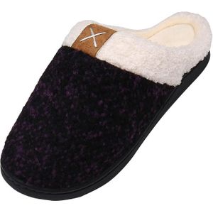 Chaussons Homme Pantoufle Femmes Hiver Court Peluche mémoire Mousse Chaud Coton Mixte Adulte
