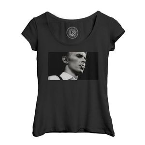 T-SHIRT T-shirt Femme Col Echancré Noir David Bowie Cigare