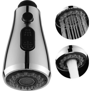 robinet de cuisine avec tuyau flexible réglable à 360 ° 2 douchettes réglables flexible silicone Noir finition de qualité Aquam 