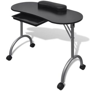 TABLE DE MANUCURE vidaXL Table à manucure pliable avec roulettes Noi