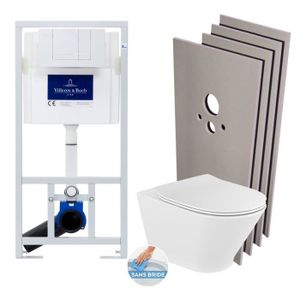 WC - TOILETTES Villeroy & Boch Pack WC Bâti-support + WC Roca The