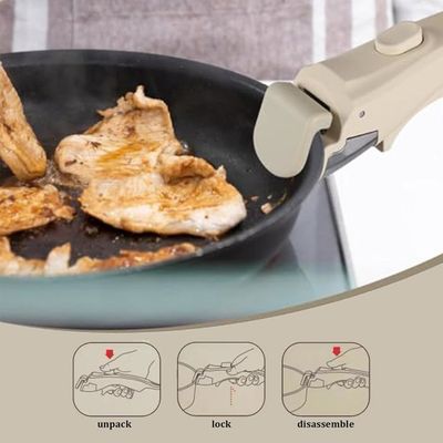 Poignée Détachable 19 Cm Pour Casseroles Et Pôeles - Bakélite Résistante à La Chaleur, Manipulation Sûre Et Confortable
