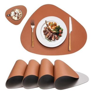 Sets De Table En Cuir PU Lavables,Résistants à La Chaleur,Antidérapants,Lot De 4 Pour Table à Manger,Cuisine,Noël Vert