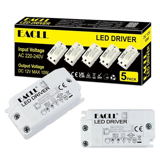 Transformateur 12V Orno 9W - 90-254VAC Vers 12VDC, Pour Ampoules LED G4/MR11/MR16, Intérieur, Fusible 2A