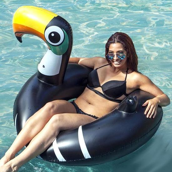 Bouée Gonflable Géante Paon XXL 127x114x116cm - Jeu Piscine Plage Famille, Animal Gonflable Enfant Et Adulte