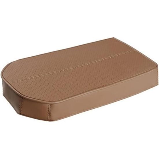 Coussin D'Accoudoir Universel Voiture En Cuir PU - Confort Souple Antidérapant Imperméable Pour SUV, Camion & Auto (Beige-Noir)