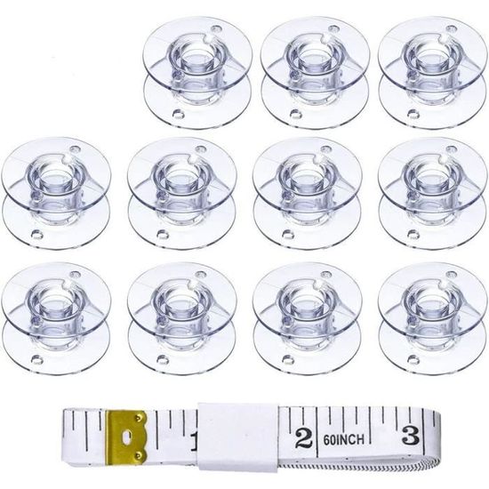 Bobines Vides En Plastique Transparent Pour Machine à Coudre - Lot De 30 - Diamètre 20 Mm, Hauteur 10 Mm
