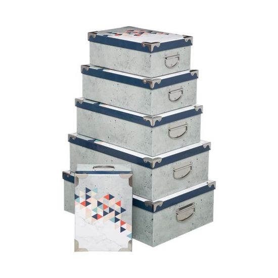 6 Boîtes Coin Métal Multicolore - 5Five