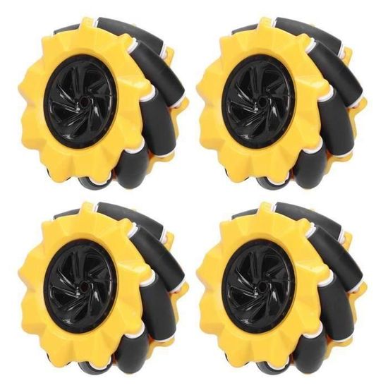 Roue Omnidirectionnelle 48 Mm – Paire Gauche/droite – ABS Et Caoutchouc – Pour Robot Mecanum, Châssis Intelligent, Kits STEM – Facile à Assembler !