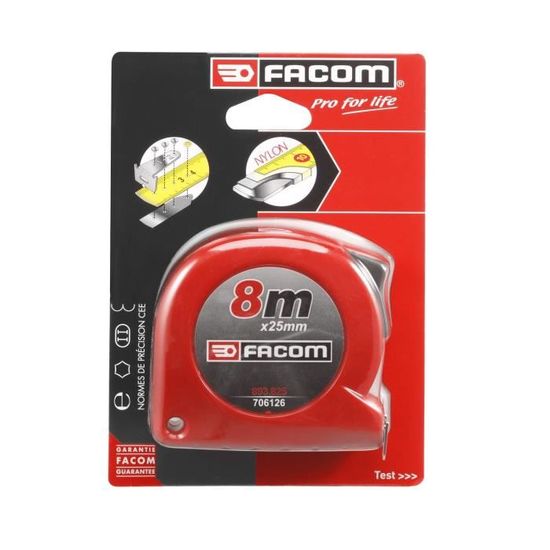 Facom 97.1025PB - Mètre ruban boîtier Inox série 897 FACOM (10m x 25,00mm) - Comparer avec