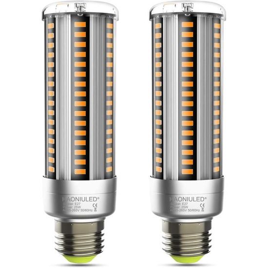 Ampoule LED E27 25W Blanc Chaud 2700K, Équivalent Ampoule Halogène Vis E27 250w, 3000LM, 360 Angle, Non-dimmable, Pas de Scintil37