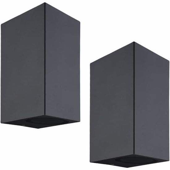 Klighten Lot 2 Appliques Murales Extérieur Up/Down GU10 Aluminium IP65 - Anthracite