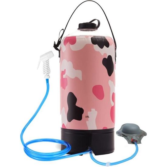 Sac De Douche De 12 L Pour Randonnée En Plein Air, Camping, Avec Pompe A Pied A Pression Et Buse De Douche 95083418