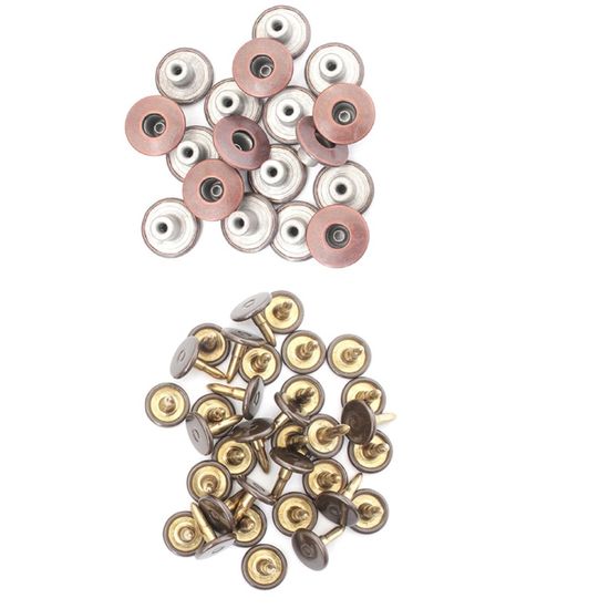 Boutons Pression Métal Vieux Bronzé Pour Jeans - 6 Sets, Diamètre 17 Mm, Fabriqué En France