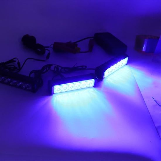 Teguangmei 2 x 24LED Feux Stroboscopique 12-24V Ultra Mince d'urgence