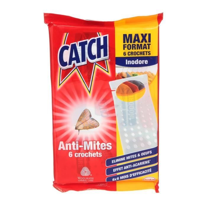 Anti-Mites Catch Expert - 6 Crochets Inodores 6 Mois - Protège Vêtements & Anti-Acariens