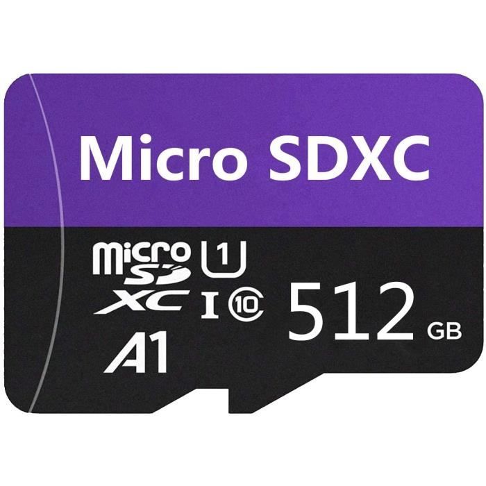 carte micro sd sdxc 400 go 512 go 1024 go classe 10 haute vitesse avec adaptateur sd (512 go-a)