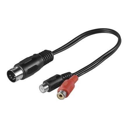 Alpexe® Câble audio video 0,2 m 5 broches DIN Connecteur > 2 x RCA jack