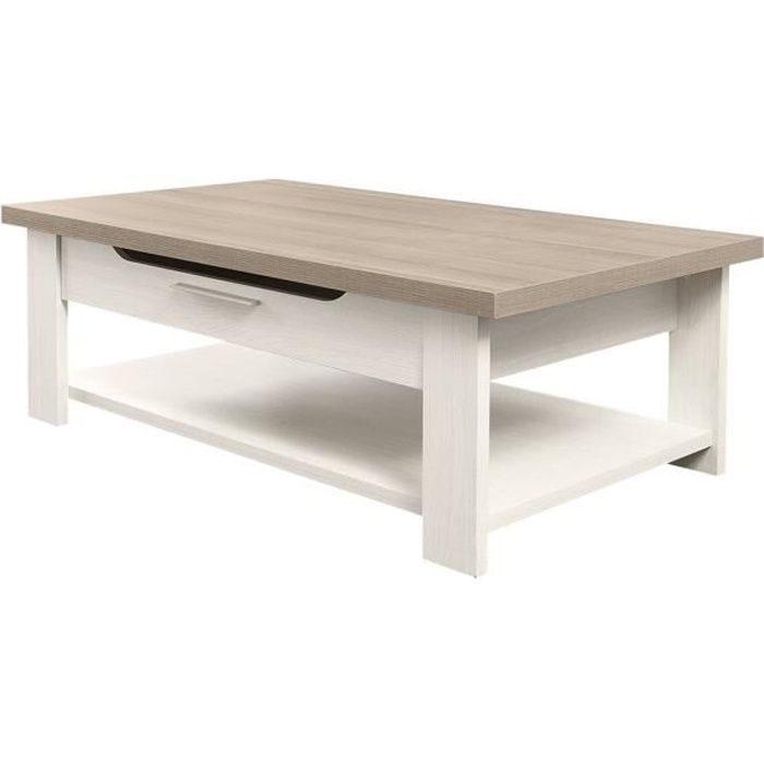 TABLE BASSE - CHARME L:116 H:40 P:70 - Décor Blanchi - TOSCANE - Made in France