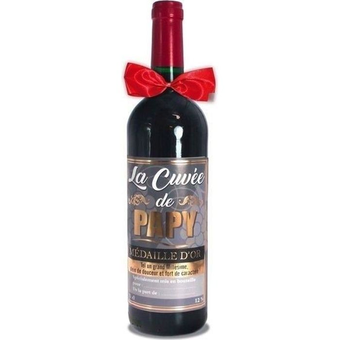 Bouteille de vin cuvée spéciale pour grand-père
