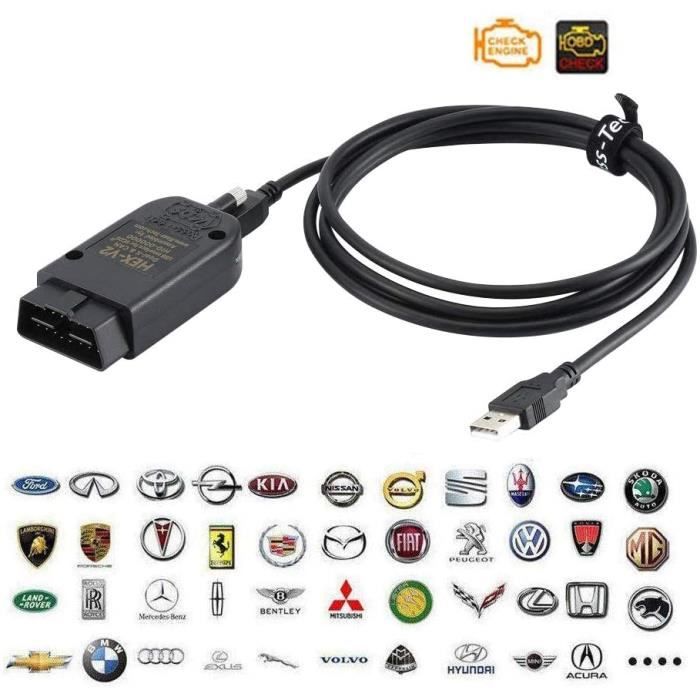 Auto Diagnostic Outil de Diagnostic USB Cable de Diagnostic Hex-Can V2 18.9 Can USB Automatique de Panne de Voiture avec Logiciel