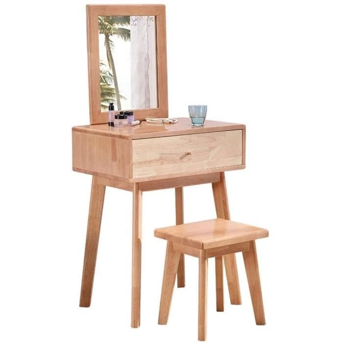 LYLY Coiffeuse avec miroir, table de maquillage avec tabouret en bois massif, coiffeuse pour petit appartement, chambre à 159