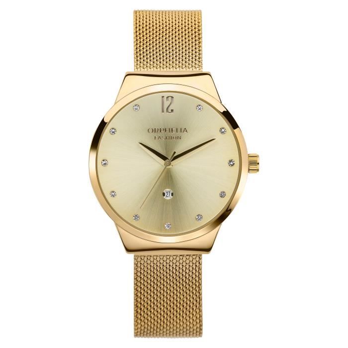 Orphelia Fashion - Montre Femme - Quartz Analogique - Bracelet Acier inoxydable Doré - OF714812