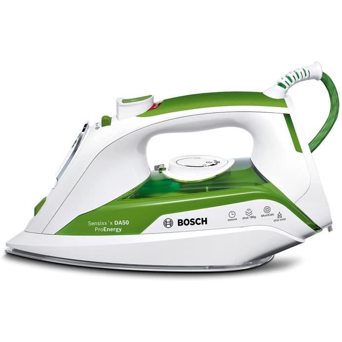 CENTRALE VAPEUR Bosch Electroménager TDA502412E Sensixx'x DA50 ProEnergy Fer à repasser, 2400 W, Vert-Blanc256